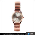 rose gold fashion stainless steel watch lady, waterproof elastic bracelet watch